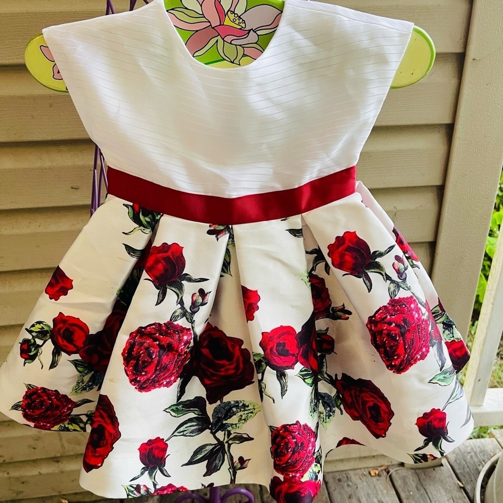 Periwinkle red roses dresses
